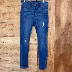 Hollister Jeans Women’s 28X26 Blue Distressed High Rise Jean Leggings